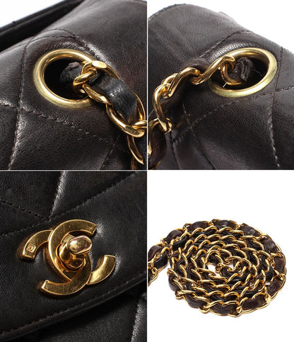 Chanel Chain Shoulder Bag Gold Quilted Diana 25 Single Flap — view 9