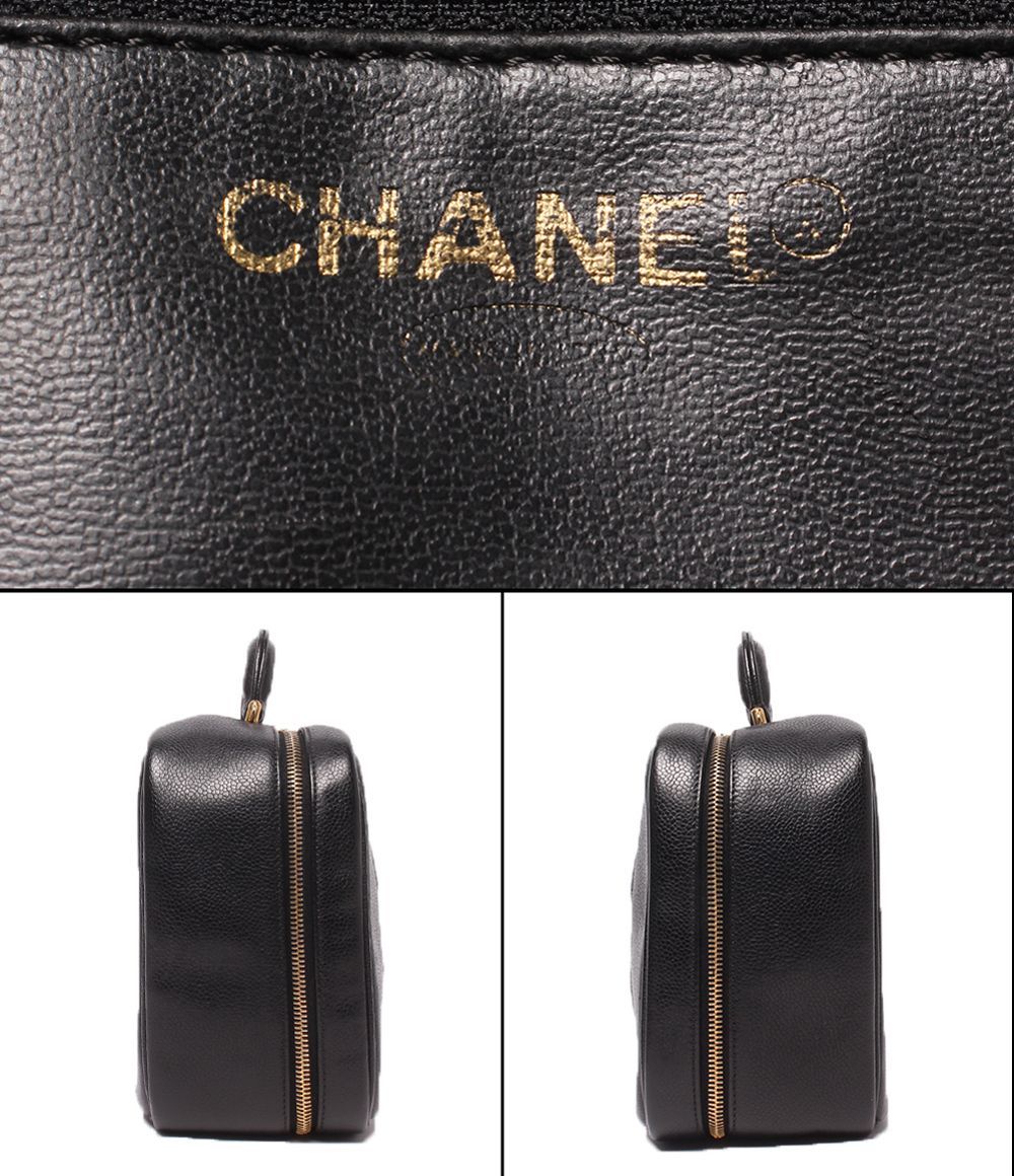 Chanel 2-Way Vanity Shoulder Bag Crossbody CC Logo Caviar Leather Gold No 5 — view 4