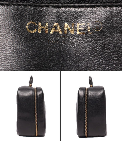 Chanel 2-Way Vanity Shoulder Bag Crossbody CC Logo Caviar Leather Gold No 5 — view 4