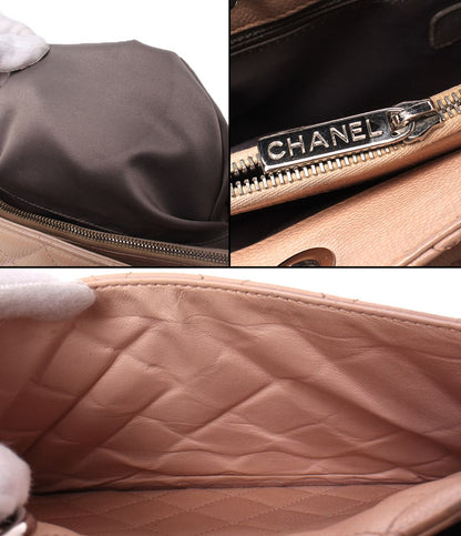 Chanel Chain Tote Silver Caviar Leather Grand Shopping GST — view 7