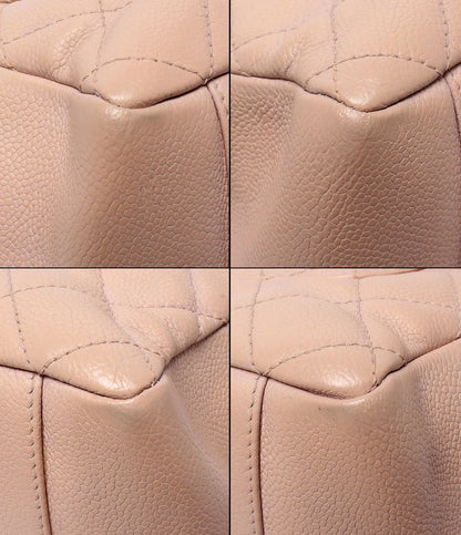 Chanel Chain Tote Silver Caviar Leather Grand Shopping GST — view 5
