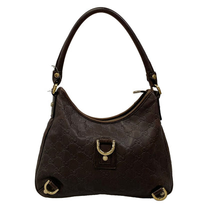 Gucci Handbag Abbey Guccissima Line Dark Brown Leather