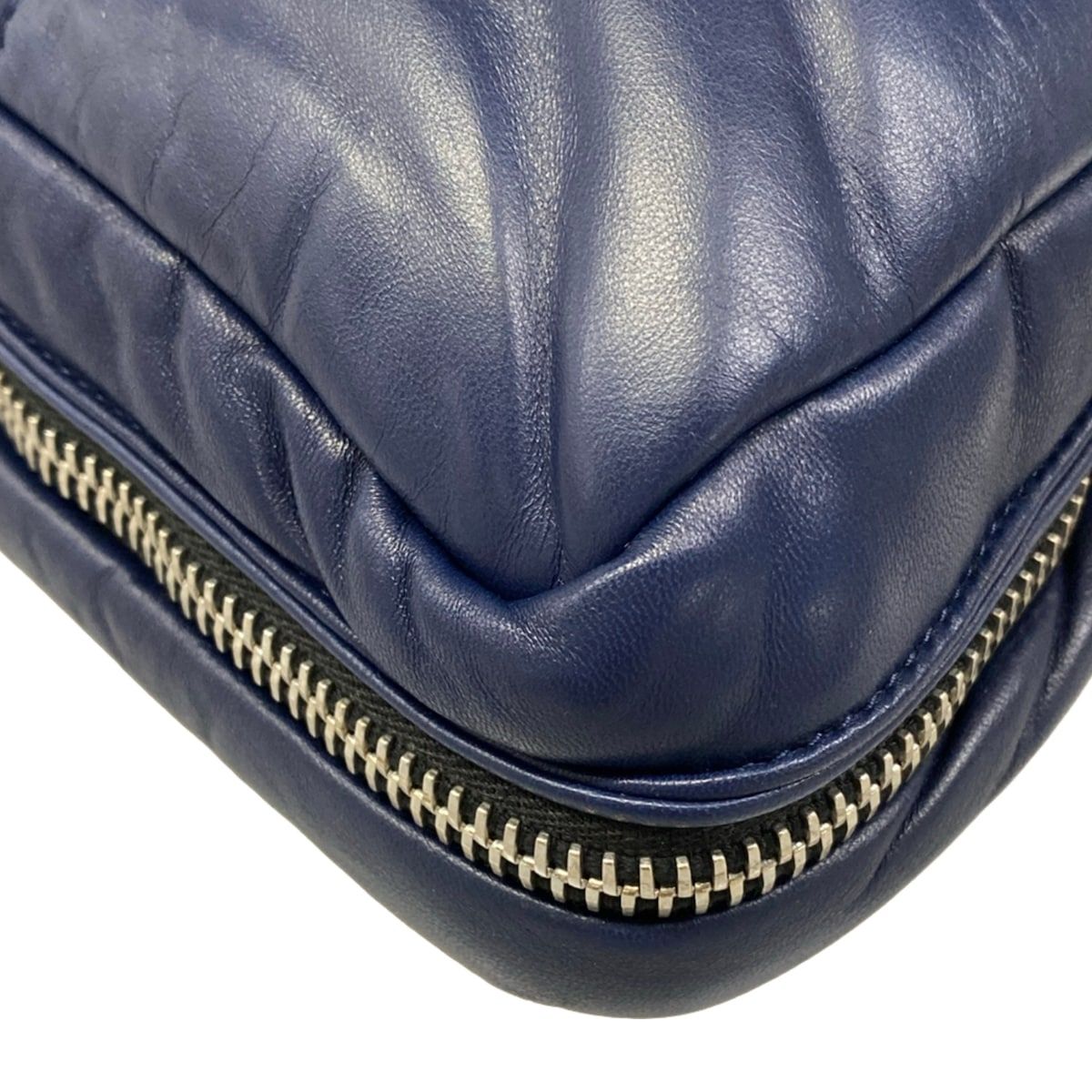 Prada Shoulder Bag Nappa Bomber Blue Detachable Strap Leather — view 6