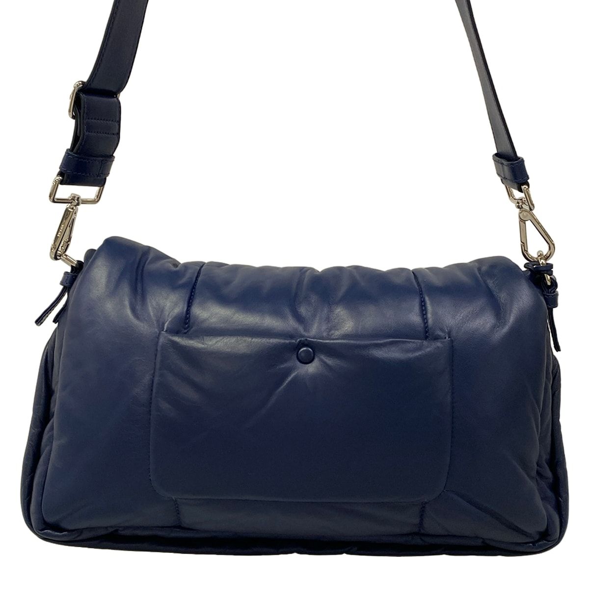 Prada Shoulder Bag Nappa Bomber Blue Detachable Strap Leather — view 3
