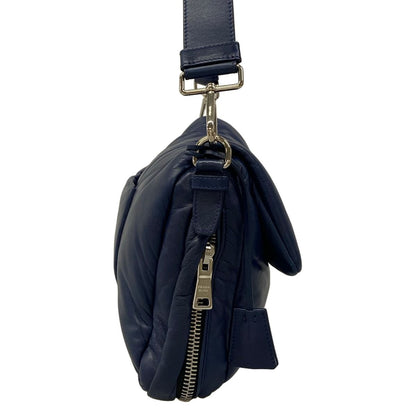 Prada Shoulder Bag Nappa Bomber Blue Detachable Strap Leather — view 2