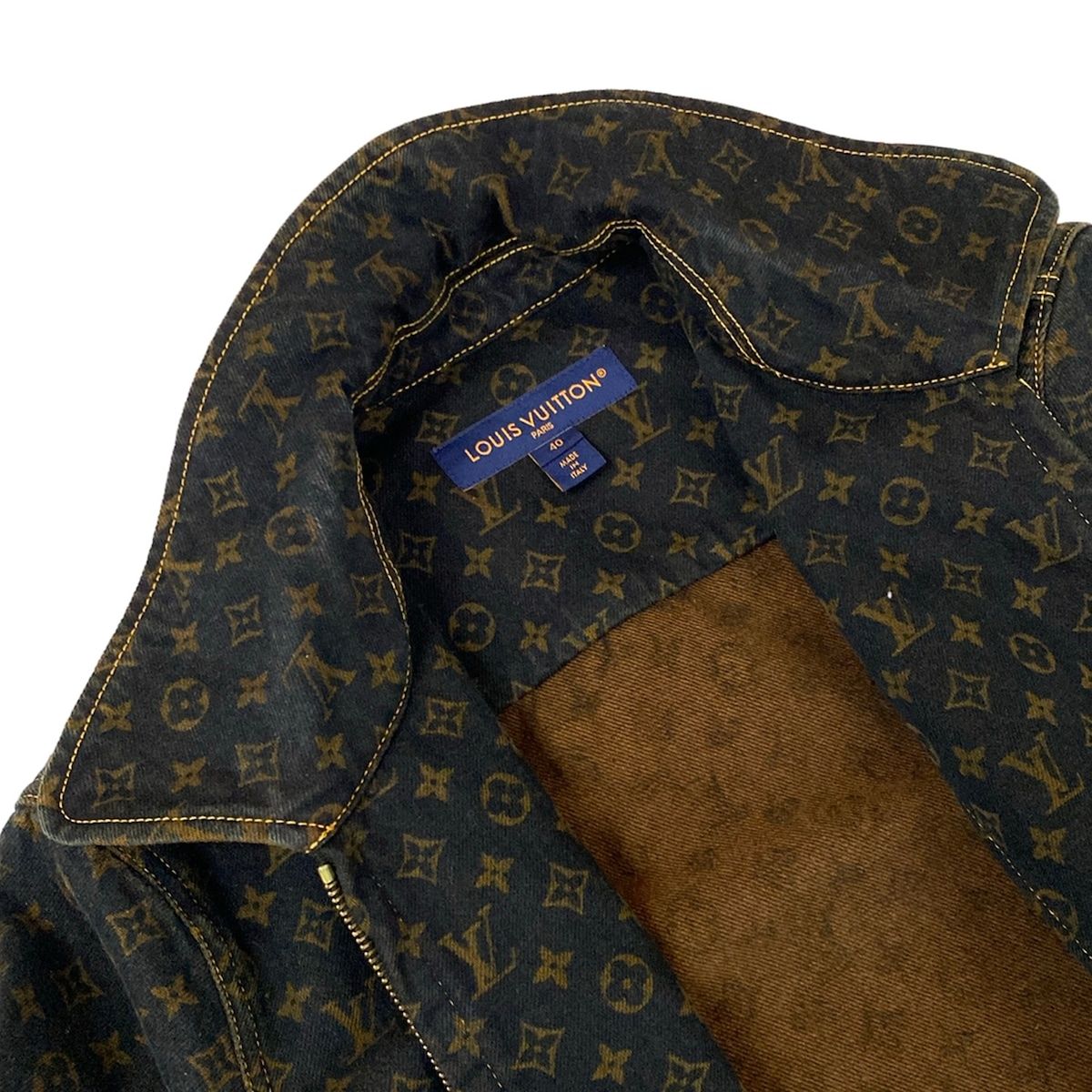 Louis Vuitton 40 M Wyz Dark Brown Monogram Denim Collection Jacket — view 7