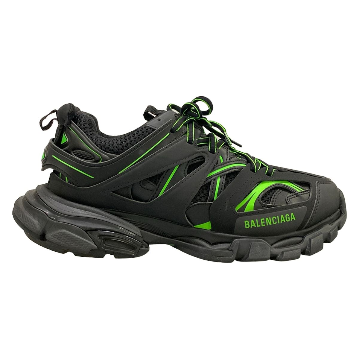 Balenciaga Sneakers Track Black Green Leather — view 4