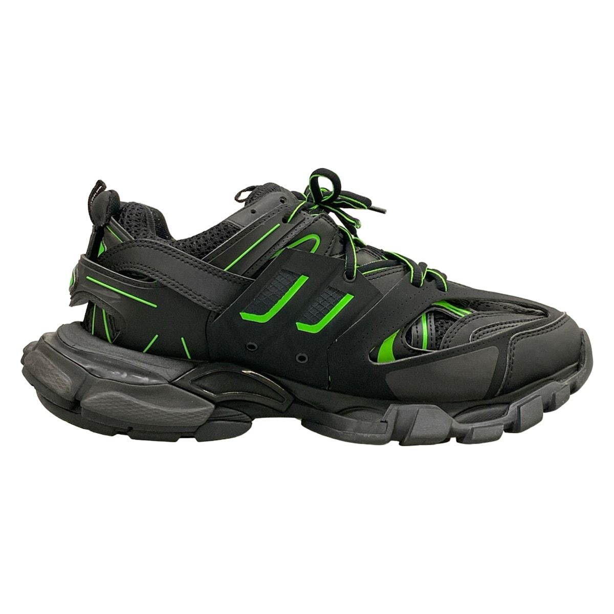 Balenciaga Sneakers Track Black Green Leather — view 2