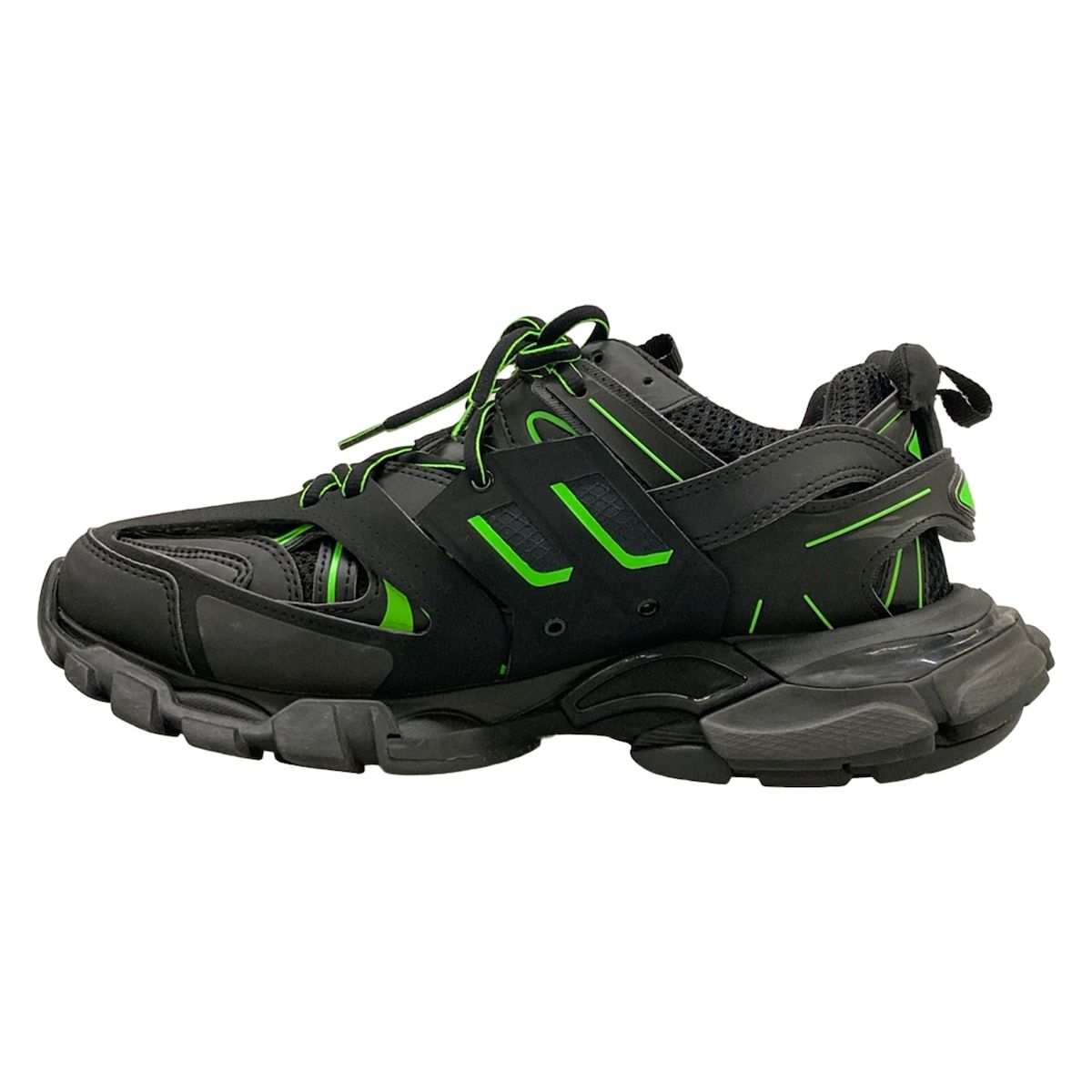 Balenciaga Sneakers Track Black Green Leather — view 3