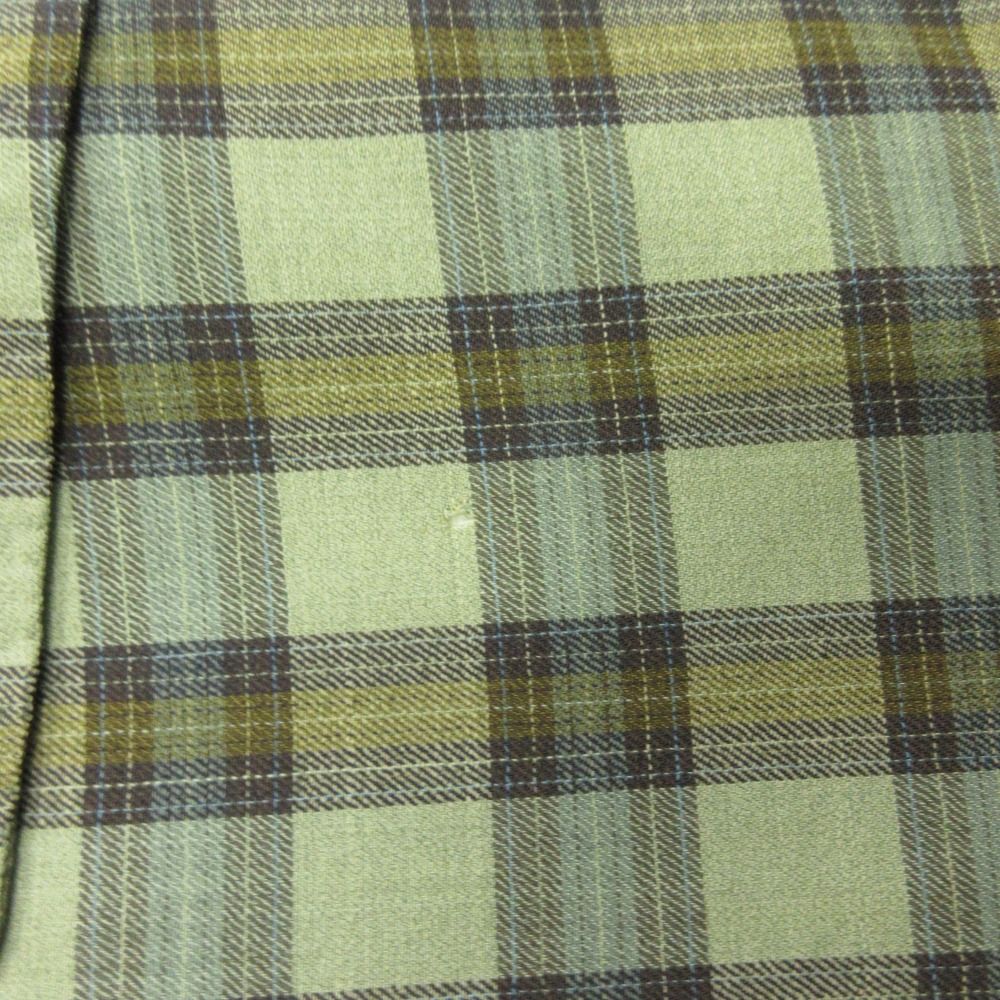 Hermes Check Tailored Jacket Blue Leather Wool Vintage 50 Green — view 5