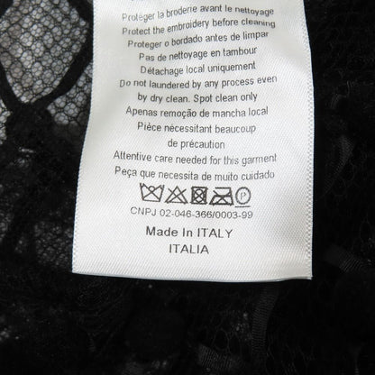 Dior Long Skirt Pompon Mesh Nylon Sheer 44 Black — view 6