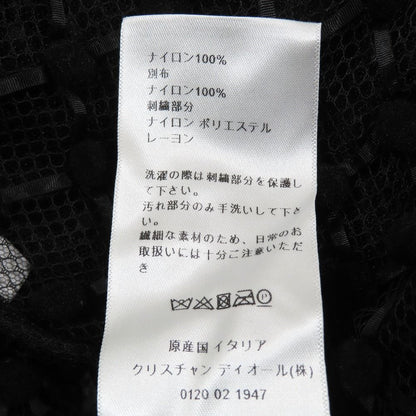 Dior Long Skirt Pompon Mesh Nylon Sheer 44 Black — view 7