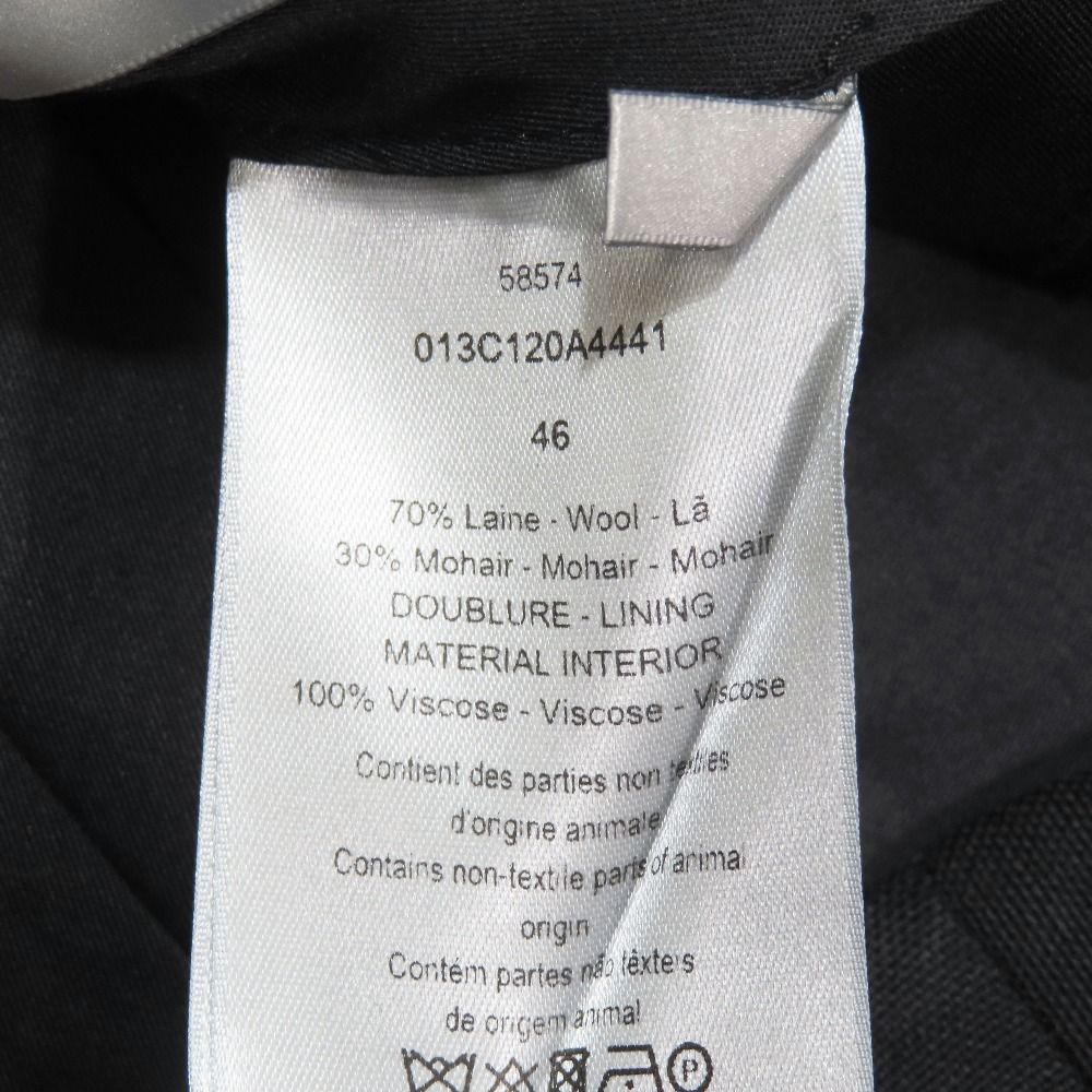 Dior Pleated Trousers Pants Wool Mohair 46 Black — view 7