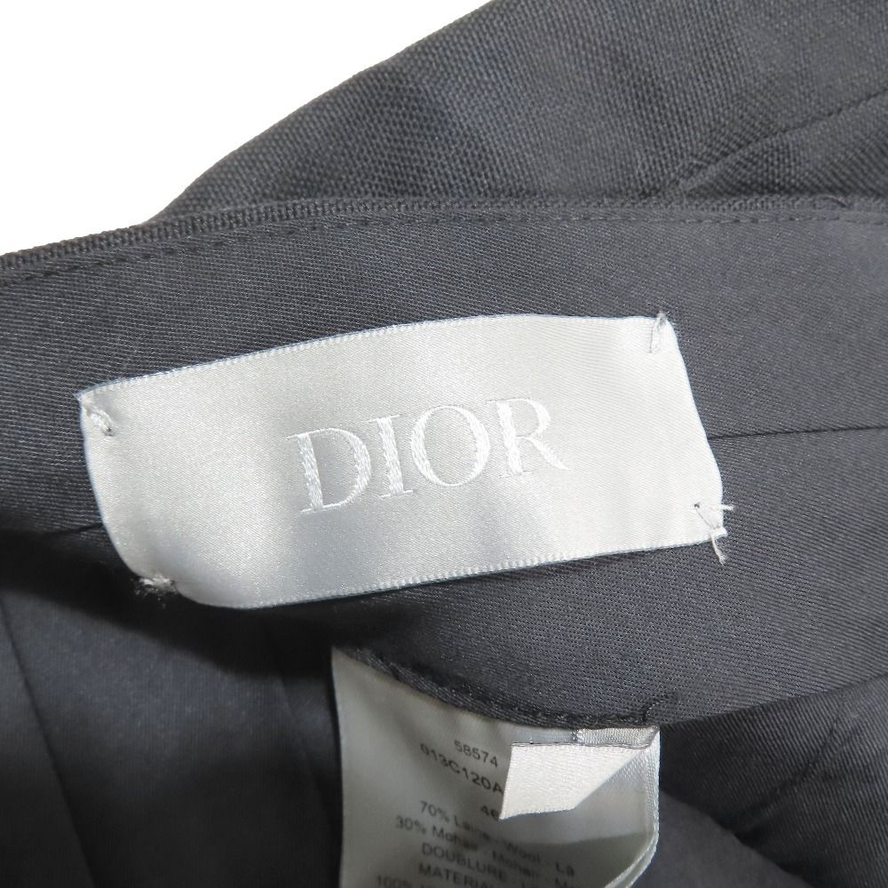 Dior Pleated Trousers Pants Wool Mohair 46 Black — view 5