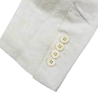 Dolce & Gabbana Tailored Jacket Linen Center Vent 44 White — view 7