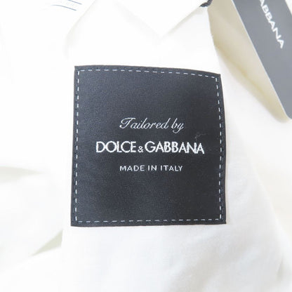 Dolce & Gabbana Double Breasted Tailored Jacket Leather Linen 50 White — view 5