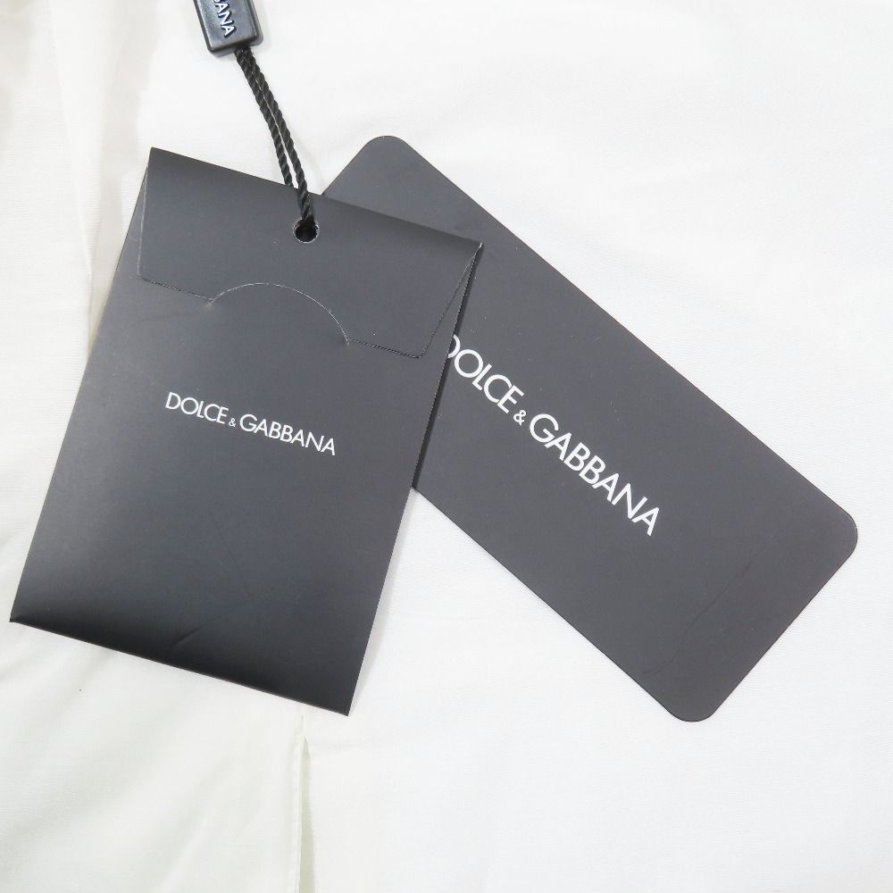Dolce & Gabbana Double Breasted Tailored Jacket Leather Linen 50 White — view 6