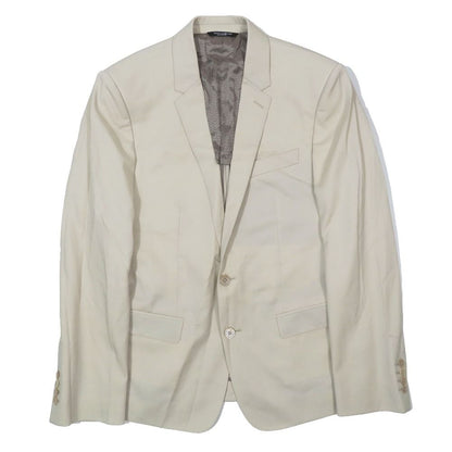 Dolce & Gabbana Tailored Jacket Unlined Mesh Lining Wool Suit 46 Beige
