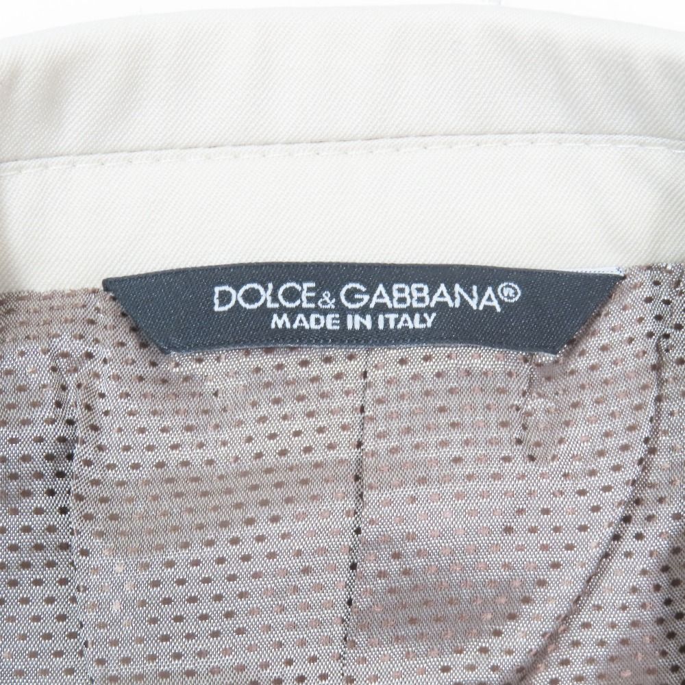 Dolce & Gabbana Tailored Jacket Unlined Mesh Lining Wool Suit 46 Beige — view 4