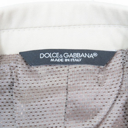 Dolce & Gabbana Tailored Jacket Unlined Mesh Lining Wool Suit 46 Beige — view 4
