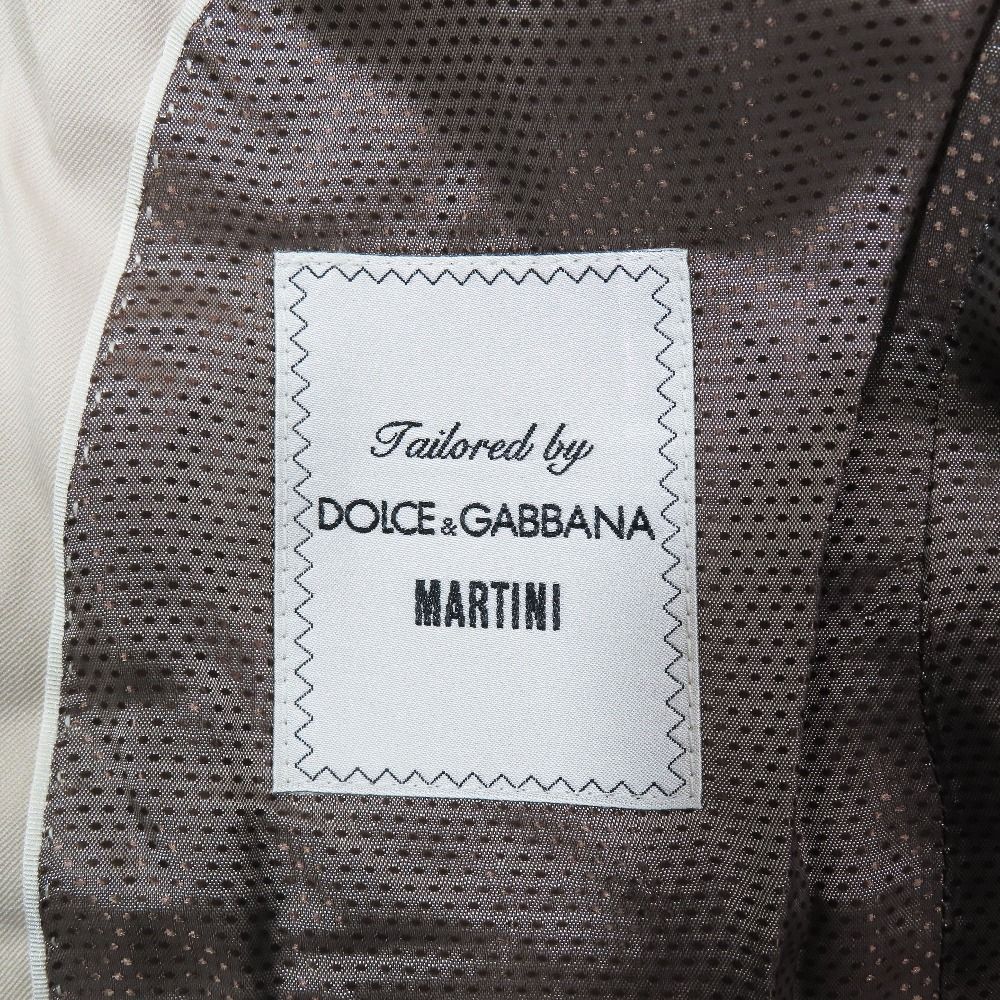 Dolce & Gabbana Tailored Jacket Unlined Mesh Lining Wool Suit 46 Beige — view 8