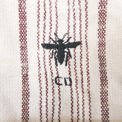 Dior Striped Shirt Jacket Cotton Silk Logo Embroidery 38 Ivory — view 5