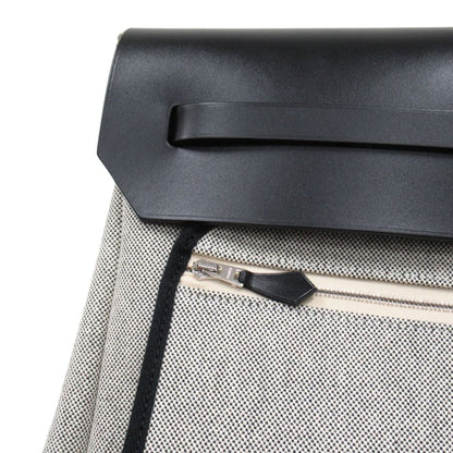 Hermes Herbag Zip 50 Cabin 2-Way Hand Shoulder Chaine D'ancre Ecru Black Handbag — view 6