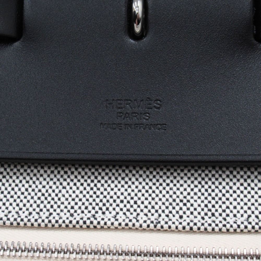 Hermes Herbag Zip 50 Cabin 2-Way Hand Shoulder Chaine D'ancre Ecru Black Handbag — view 8