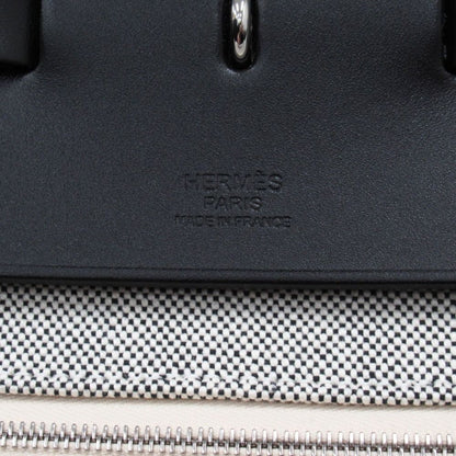 Hermes Herbag Zip 50 Cabin 2-Way Hand Shoulder Chaine D'ancre Ecru Black Handbag — view 8