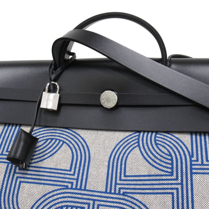 Hermes Herbag Zip 50 Cabin 2-Way Hand Shoulder Chaine D'ancre Ecru Black Handbag — view 4