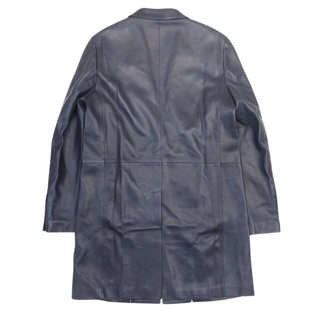 Dolce & Gabbana Sheep Leather Lambskin Chesterfield Coat 52 Navy — view 2