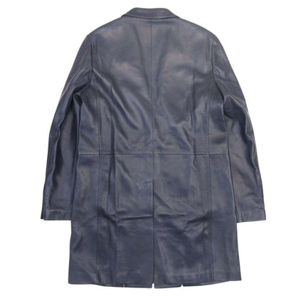 Dolce & Gabbana Sheep Leather Lambskin Chesterfield Coat 52 Navy — view 2