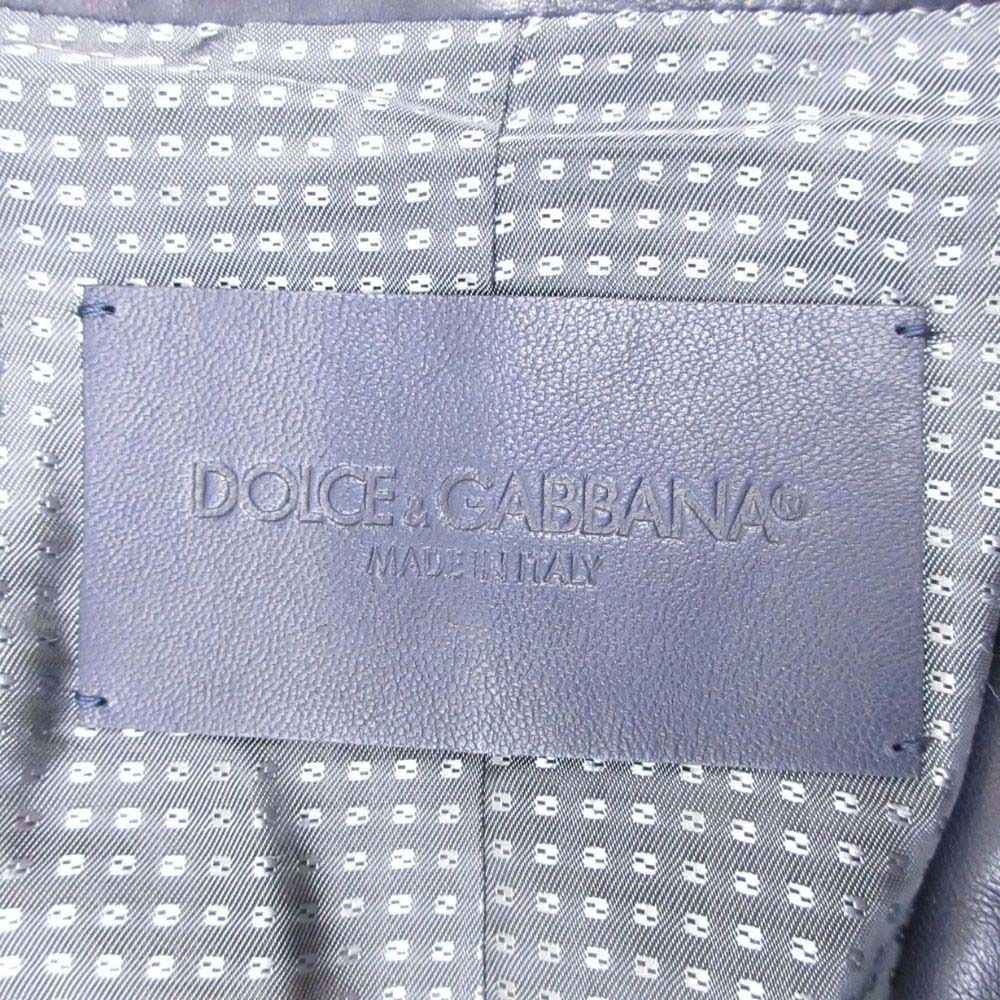 Dolce & Gabbana Sheep Leather Lambskin Chesterfield Coat 52 Navy — view 7