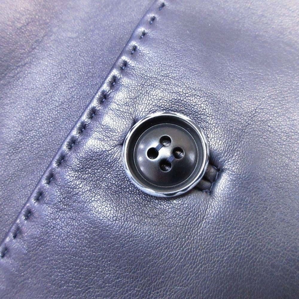 Dolce & Gabbana Sheep Leather Lambskin Chesterfield Coat 52 Navy — view 6
