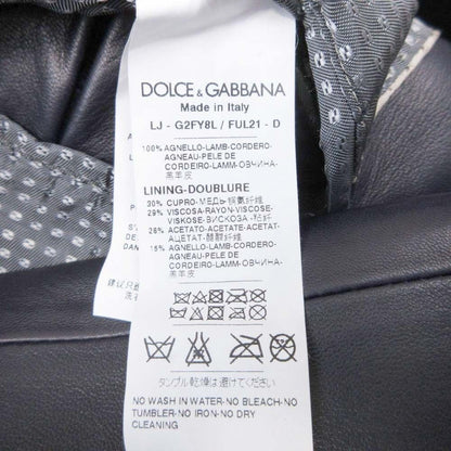 Dolce & Gabbana Sheep Leather Lambskin Chesterfield Coat 52 Navy — view 8