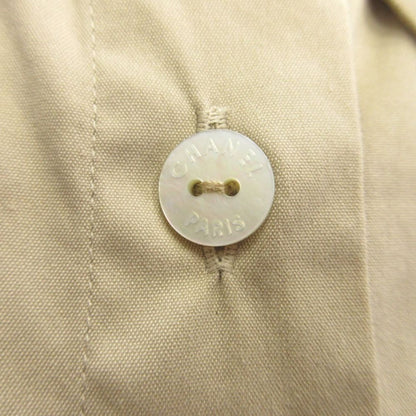 Chanel 00c CC Logo Gold Button Shirt Blouse Top Embroidery Vintage 38 Beige — view 4