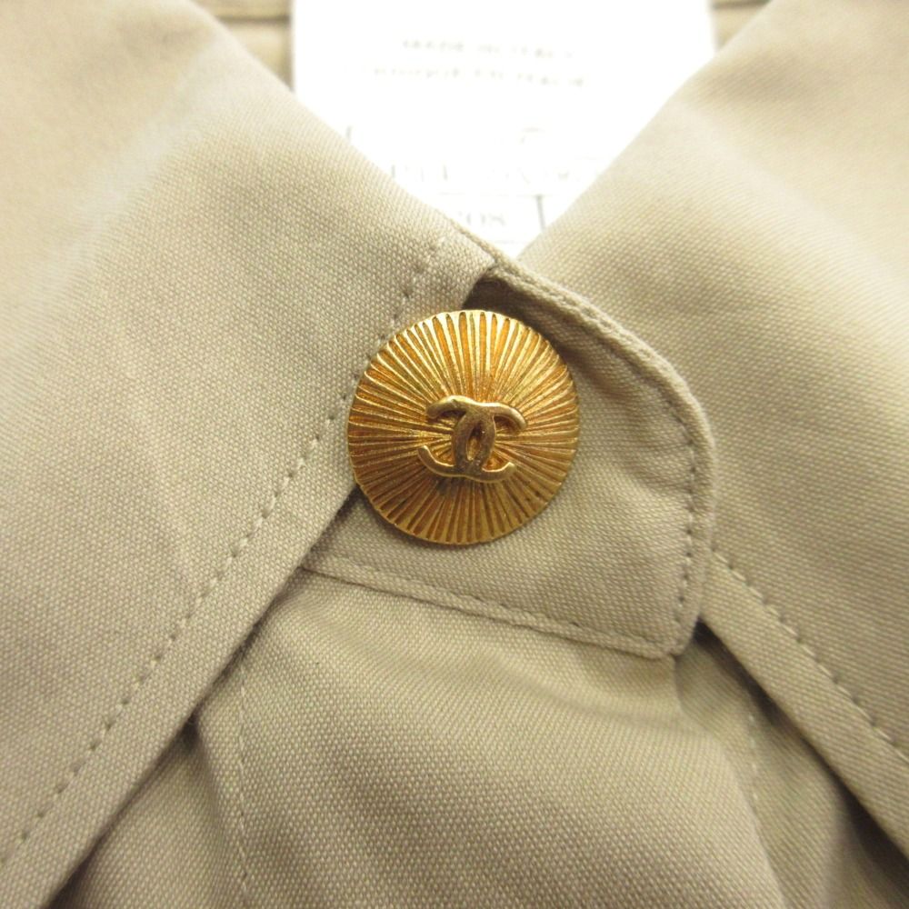 Chanel 00c CC Logo Gold Button Shirt Blouse Top Embroidery Vintage 38 Beige — view 3