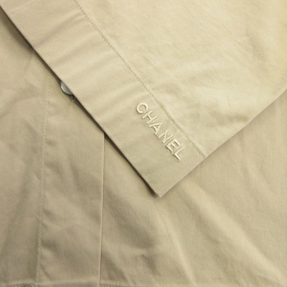 Chanel 00c CC Logo Gold Button Shirt Blouse Top Embroidery Vintage 38 Beige — view 6