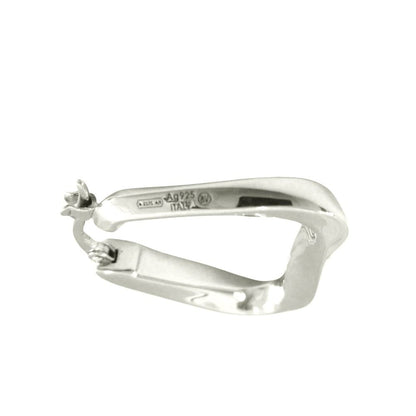 Bottega Veneta Polished Triangle Hoop Earrings Both Ears Silver — view 5