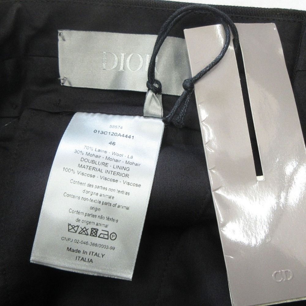 Dior Trousers Tapered Pants Pleated Wool Mohair Blend 46 Black — view 6