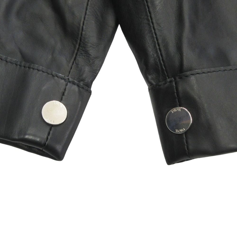 Dior Homme Calf Leather Cargo Shorts Logo Wide 48 Black — view 3