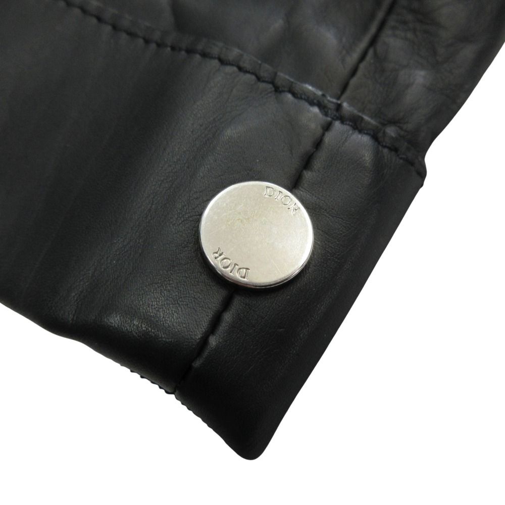 Dior Homme Calf Leather Cargo Shorts Logo Wide 48 Black — view 4