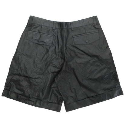 Dior Homme Calf Leather Cargo Shorts Logo Wide 48 Black — view 2