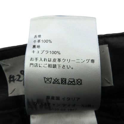 Dior Homme Calf Leather Cargo Shorts Logo Wide 48 Black — view 6
