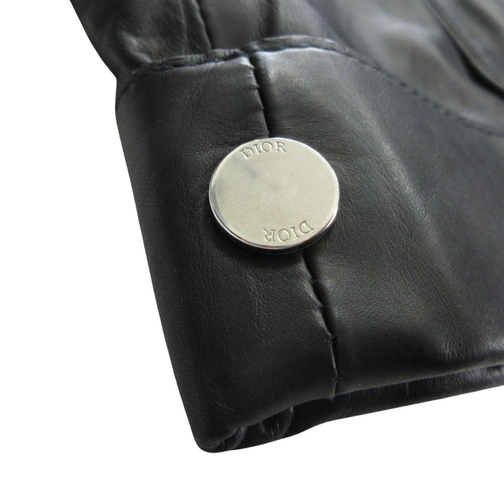 Dior Homme Calf Leather Cargo Shorts Logo Wide 48 Black — view 7
