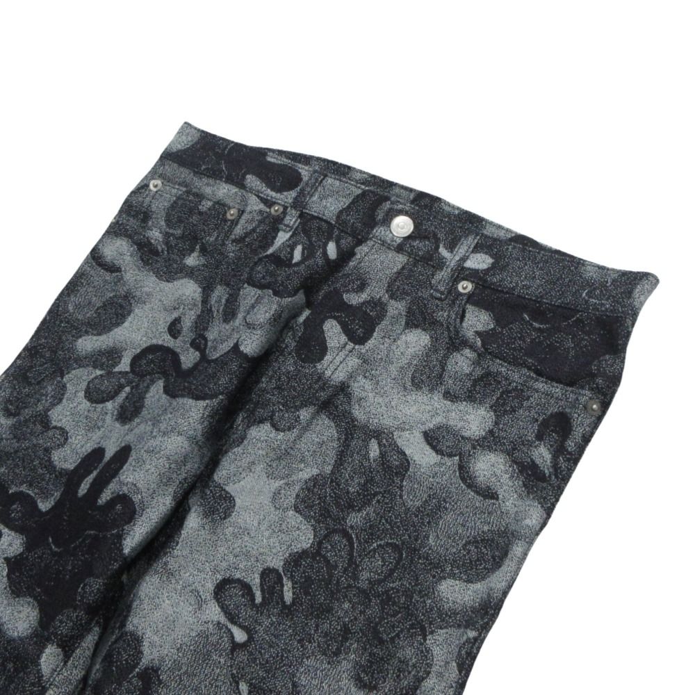 Dior Peter Doig Jeans Dark Blue Camouflage Denim Pants All Over Pattern 29 Gray — view 4