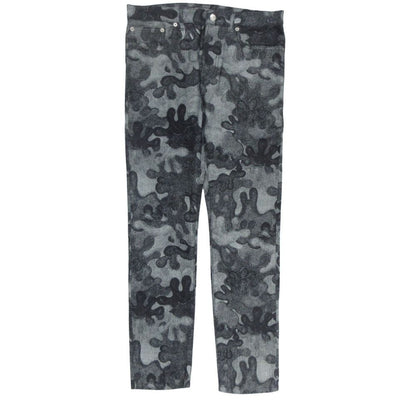 Dior Peter Doig Jeans Dark Blue Camouflage Denim Pants All Over Pattern 29 Gray