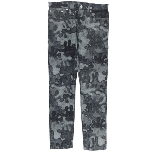 Dior Peter Doig Jeans Dark Blue Camouflage Denim Pants All Over Pattern 29 Gray