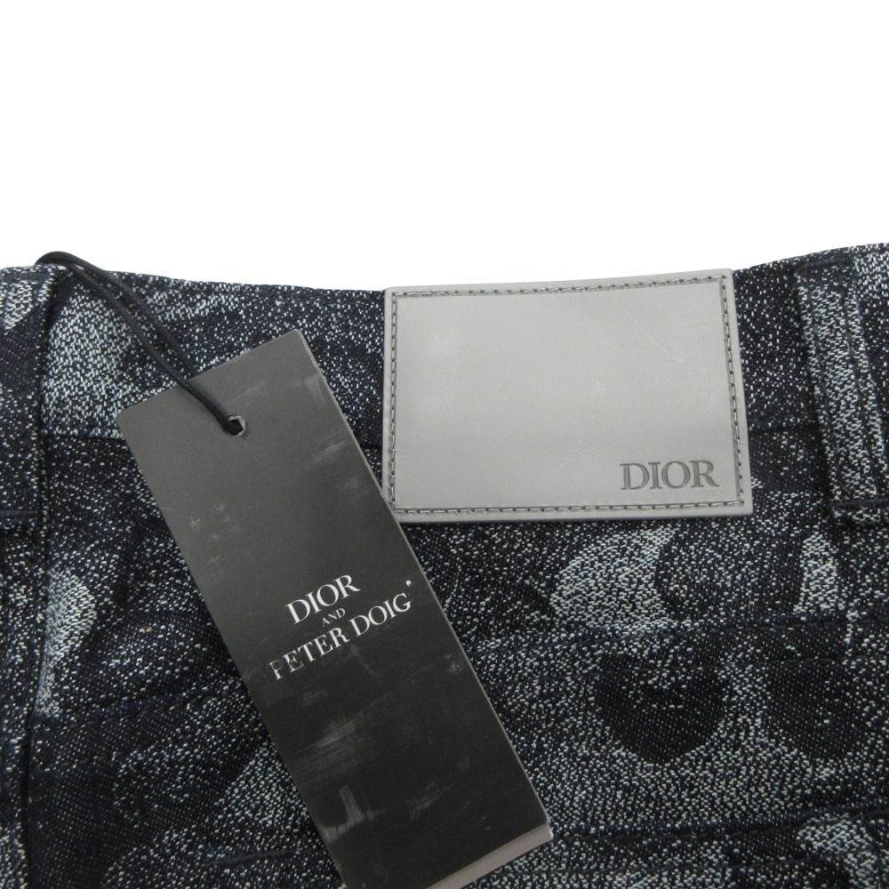 Dior Peter Doig Jeans Dark Blue Camouflage Denim Pants All Over Pattern 29 Gray — view 6