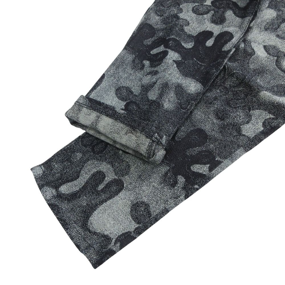 Dior Peter Doig Jeans Dark Blue Camouflage Denim Pants All Over Pattern 29 Gray — view 3